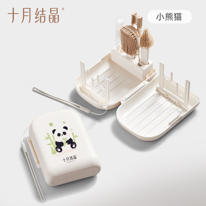 Octubre cepillo de limpieza de botellas de cristal mini cepillo portátil de botellas de leche 5 piezas conjunto de 360 grados de limpieza rotativa SH3732