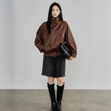 2025秋季新款韩版时尚设计感复古真皮绵羊皮百搭气质皮衣外套女