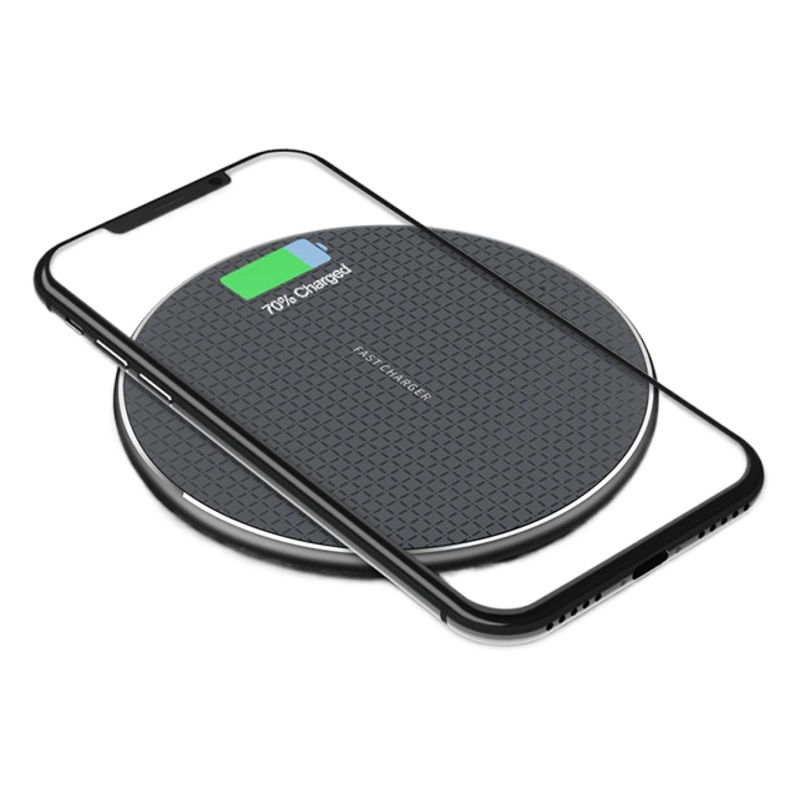 Cargador inalámbrico metálico K8 para escritorio, carga rápida 10W compatible con Apple y Huawei