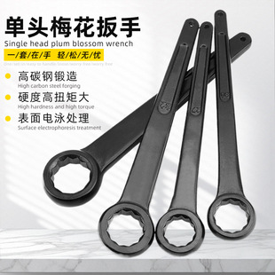 Manufacturer Wholesale Plum Blossom Striking Wrench with Straight Handle, Single Open End, Multiple Specifications, High Carbon Steel Forged, International Open-End, International Specifications
