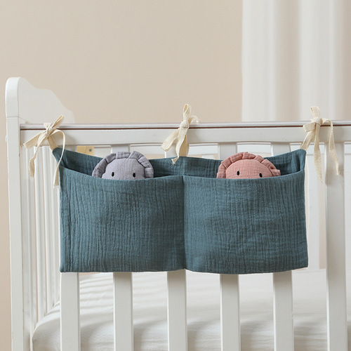 Baby crib hanging storage diaper storage bag bedside hanging bag children's bedside diaper baby cotton diaper bag