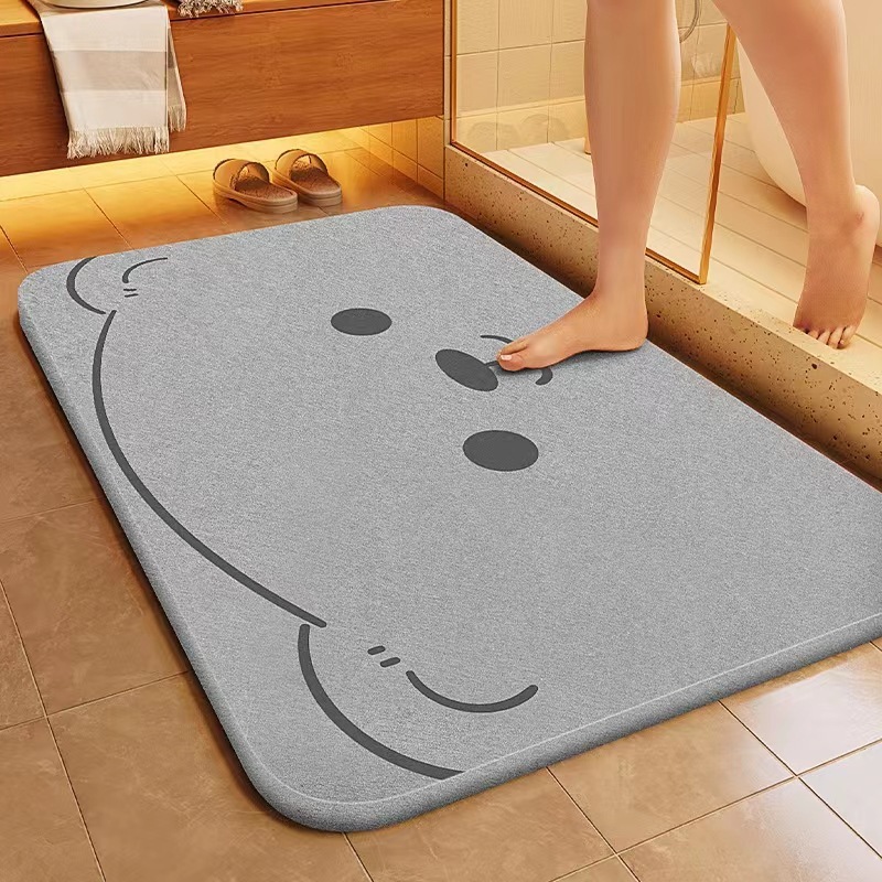 柔らかい珪藻泥バスルーム瞬間吸収性フロアマット浴室ドアノンスリップ速乾性トイレ足マットドアマットホームカーペット|undefined