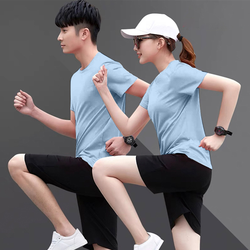 Verano nuevo traje deportivo de hombre y mujer rápido secado traje deportivo de grupo traje deportivo hombre fábrica al por mayor