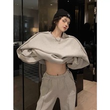 秋冬新款圆领套头宽松休闲运动卫衣套装女时尚百搭气质减龄两件套