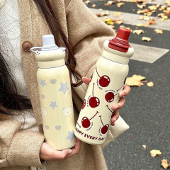 便携食品级不锈钢保温杯316女高颜值卡通可爱小清新水杯儿童上学