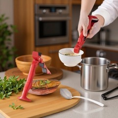 厨房三合一防滑防烫夹碗取碗夹菜钳提盘器耐高温烤盘蒸锅夹子套件