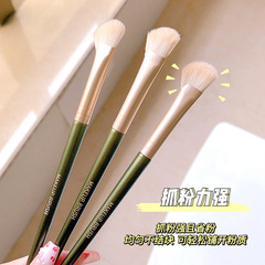 Scissors, shadow blending brush, angled contour brush, shadow blending brush, bridge of nose brush, single brush for makeup