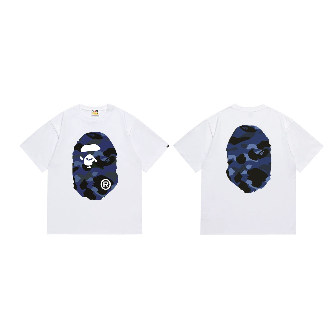 Короткая футболка повседневная с коротким рукавом (BAPE) двойной пряжи унисекс, разноцветная и размеры S–XXL