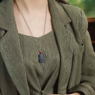 Jade Crafts Natural Xinjiang Hetian Jade Qinghai Material Old Material Smoky Purple Zakilam Women's Pendant Certificate
