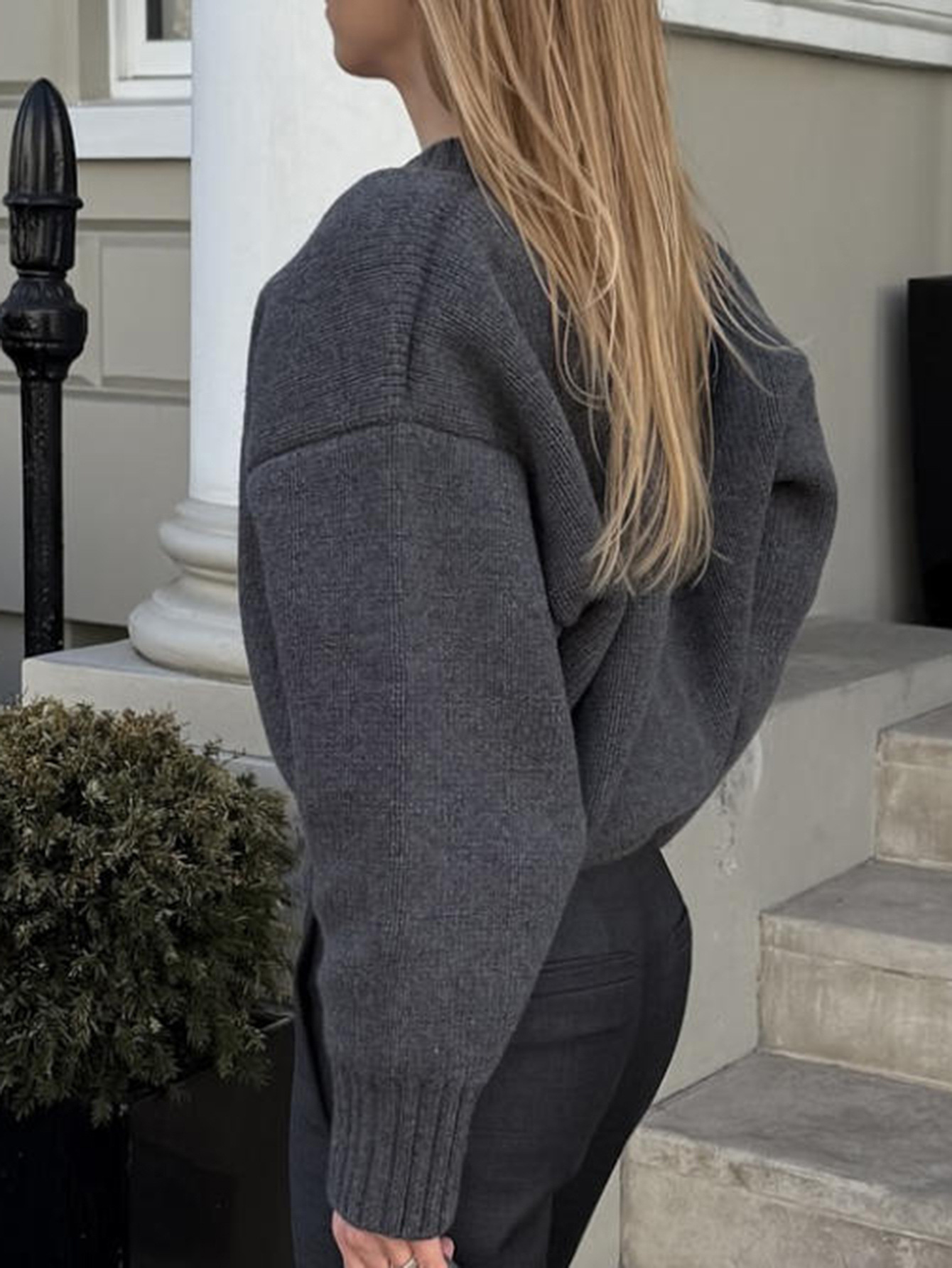 Kaikuo transfronterizo Europa y América casual V-collar chaleco de manga larga suéter de mujer 2025 otoño y invierno Amazon estación independiente