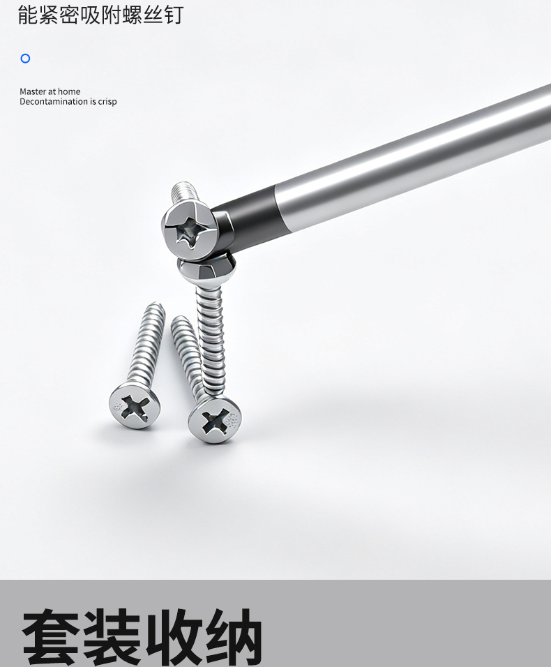 Screwdriver set, magnetic, slotted and Phillips bits