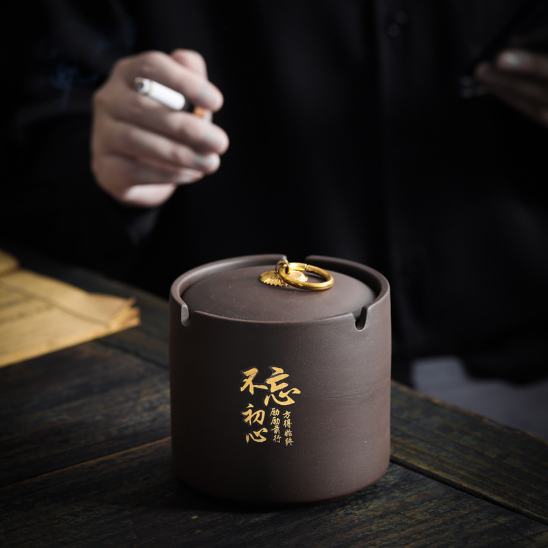 (2개) 커버 기능이있는 ZISHA 재떨이 방풍 플라이 애쉬 세라믹 창조적 인 성격 패션 홈 거실 커버 장식품 없음