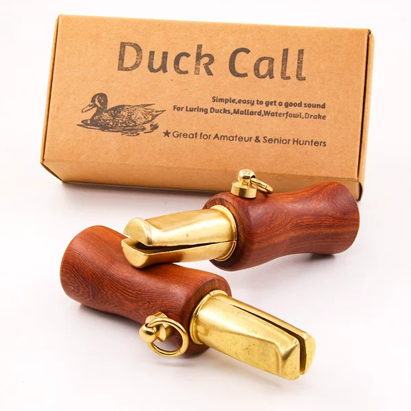 Decompression Duck Whistle, Duck Call, Outdoor Imitating Whistle, Natural Wood Brass Whistle, Survival Whistle