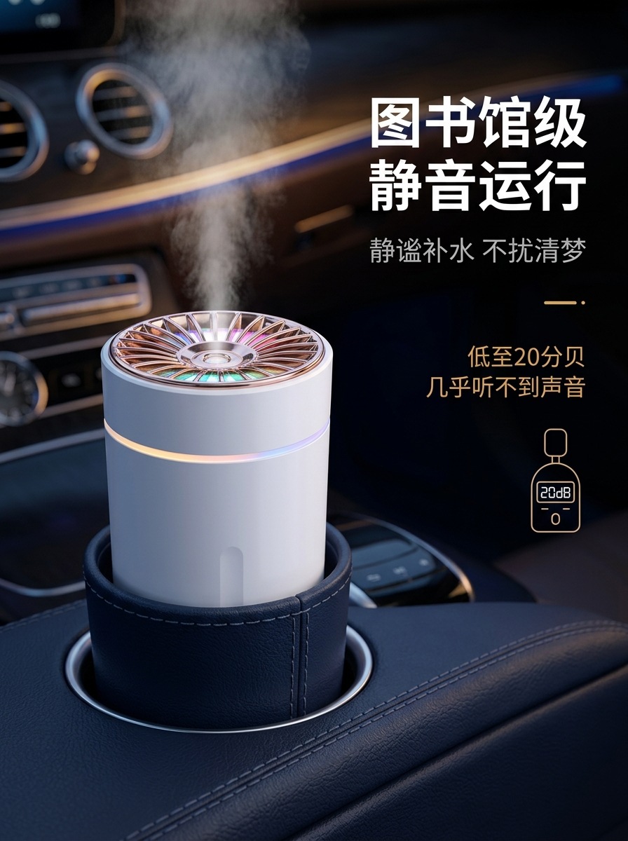 New Car Air Purifier, Negative Ion Humidifier, Car Oxygen Bar Deodorizer, Mini Portable Spray