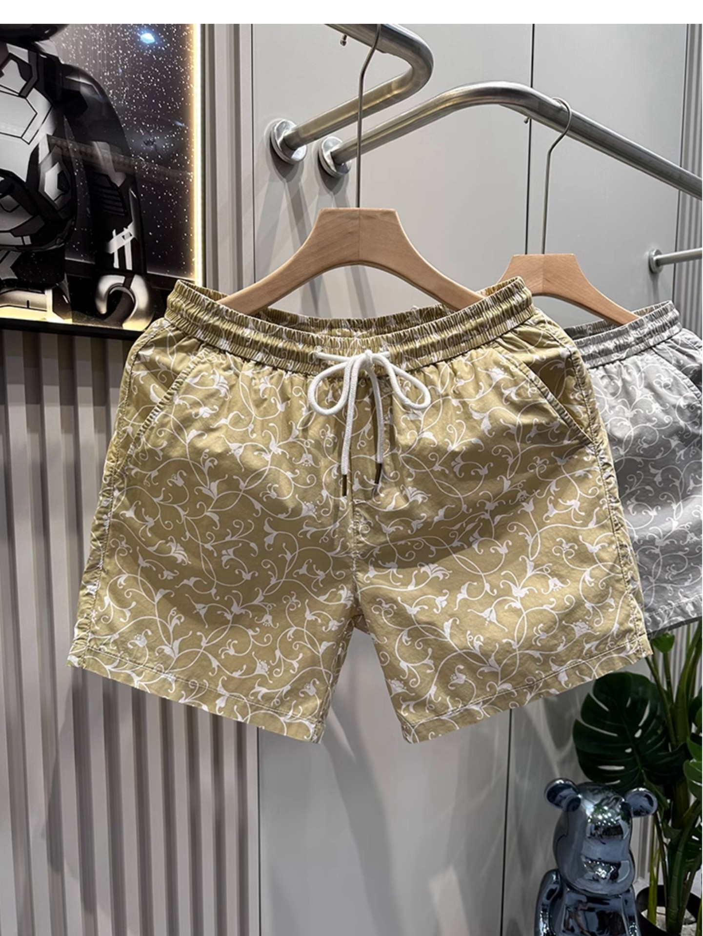 Summer Print Men's Shorts Trendy Design Loose Fit Versatile Sporty Casual Four Quarter Length Pants_viptrois.com