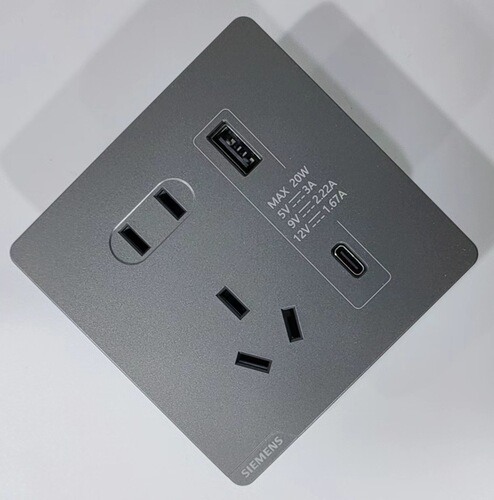 [Official] Siemens Haocai five-hole with 20W (TypeA+C) USB socket Apple Huawei fast charging
