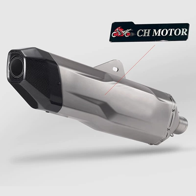 Motorcycle modified exhaust pipe Exhaust pipe - b-irregular-shaped-four-corner-titanium-body-carbon-head