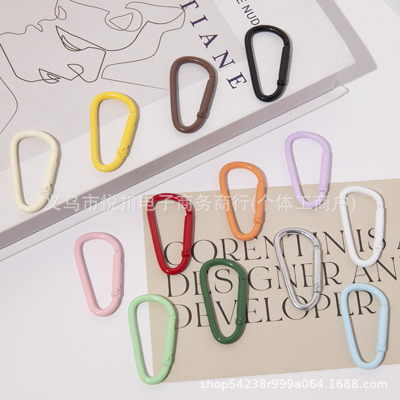 Factory wholesale small D-type mountaineering buckle creative insurance buckle pet hook chain connection ring buckle outdoor kettle buckle