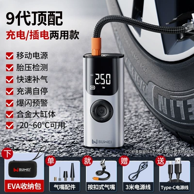 Car Air Pump Portable: Hava nasosu - buwei-qs002-air-pump-universal-model-silver-eva-case