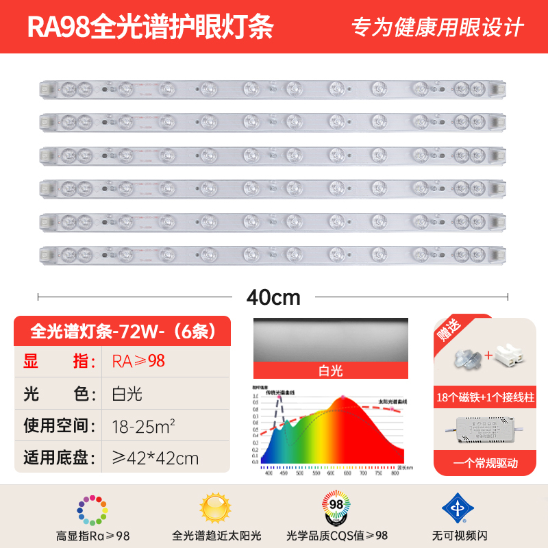 LED シーリングランプストリップロング芯交換用ライトパネルフルスペクトル 3 色調光リビングルームランプビーズパッチ|undefined