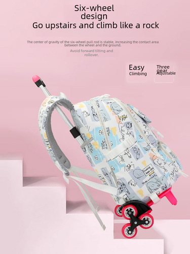 Natural Fish New Model Ladder Climbing Pull-up Backpack for Boys in Grades 2-6, Junior High, Large Capacity, Detachable, One-time Shipping