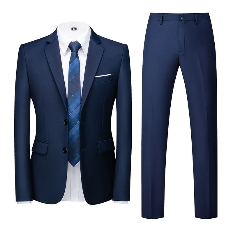 Traje de los hombres traje novio profesional mejor hombre vestido de boda traje formal Slim color sólido traje casual traje de dos piezas de los hombres