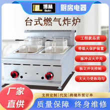 博林台式双缸燃气炸炉大容量油炸锅商用炸薯条油炸炉工程款组合炉