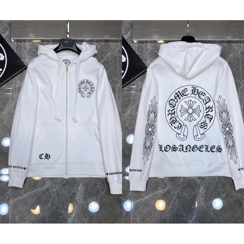 Chrome Heart Hoodie 克罗伈十字架连帽卫衣跨境宽松男女拉链帽衫|undefined