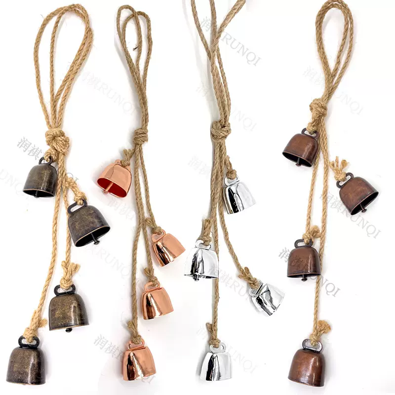 风铃配件悬挂牛铃铛串 圣诞树铃铛挂件DIY项圈宠物项圈铃铛麻绳串