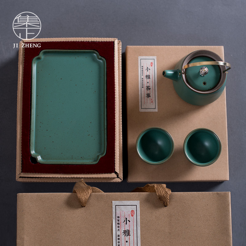 Japanese Kung Fu Tea Set,One Pot,Two Cups,Simple Dry Bubble Plate,Ceramic Office Home Tea Cup Set,
