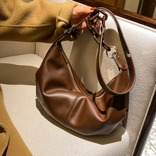 Premium Quality Soft Leather Women's Bag 2024 New Trendy and Versatile Crossbody Bag Unique Design Single Shoulder Dumpling Bag