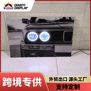 Foreign Trade Factory Wholesale Led Car Light Shape Luminous Painting Custom Decorative Painting M3M4 Luminous Mural Car Poster