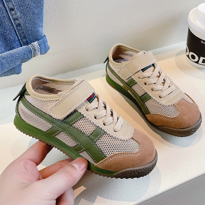 童库兔 Forrest Gump Shoes Men's 2024 весна и осень новые детские мягкая кожа нескользящая повседневная обувь мальчики мягкая подошва спортивная обувь