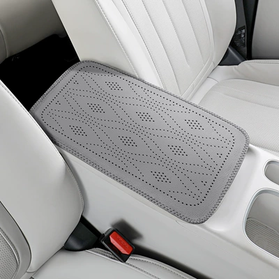 Armrest box pad: leather central armrest protective pad