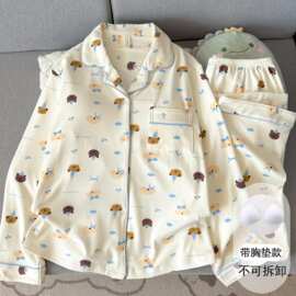 【带胸垫德绒】睡衣女长袖长裤秋冬款珊瑚绒加厚可爱小狗家居服春