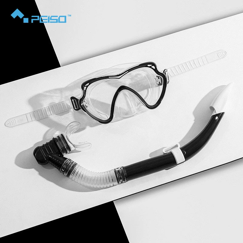 Очки для дайвинга с большой оправой, полусухая трубка, комплект для дайвинга из двух частей, линзы для ПК, корпус трубки из ПВХ, производство происхождения