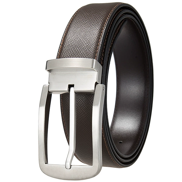 Silver buckle +39488 brown belt
