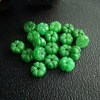 Relief dry green emerald iron dragon raw accessories jade film double happy tree leaf petal jade tube road with pearl lotus jade ring