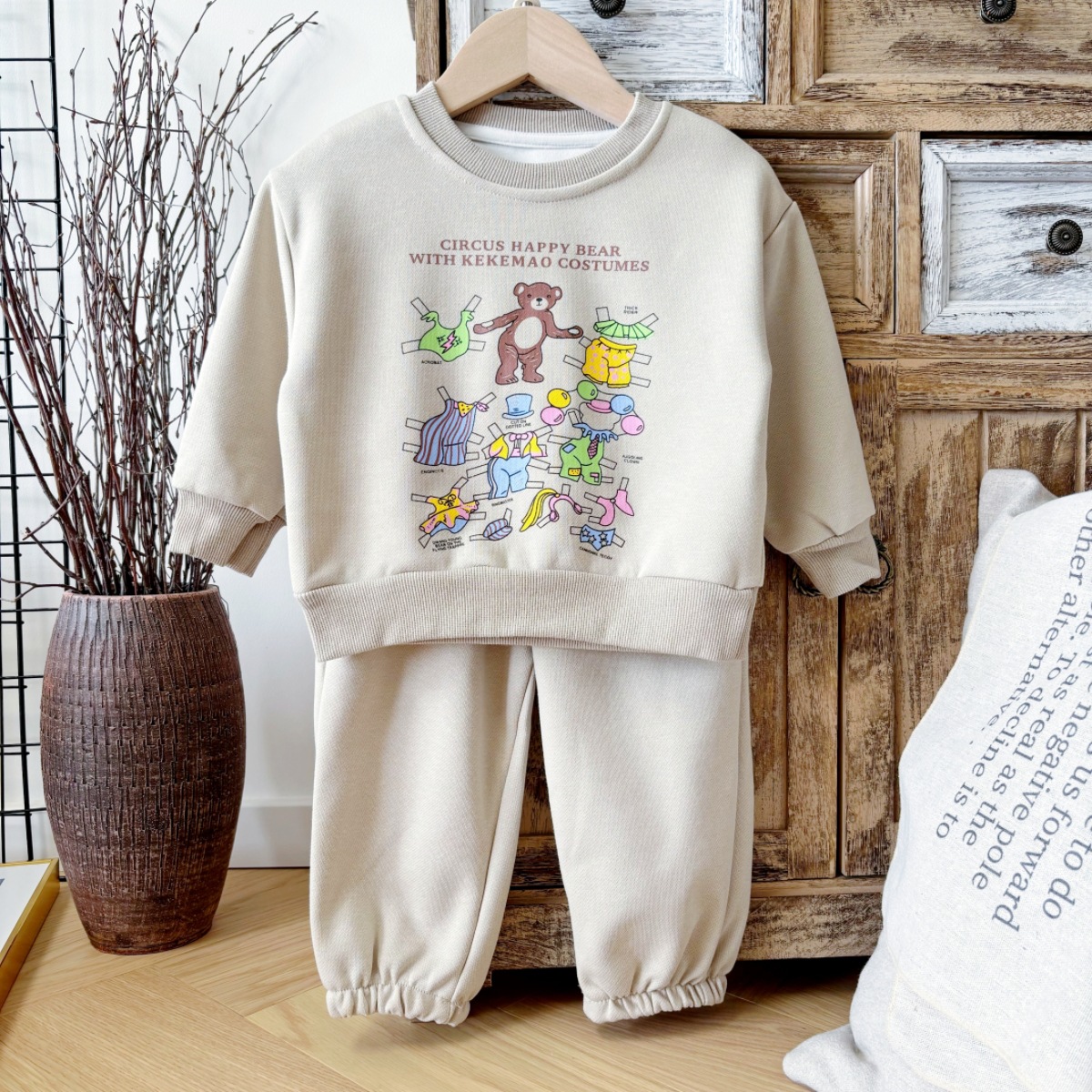 Cartoon autumn keep warm universal children's set for boys for…