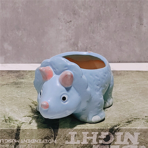 Cross-border Amazon best-selling ceramic dinosaur succulent plant pot container ornament cute cartoon animal juicy pot