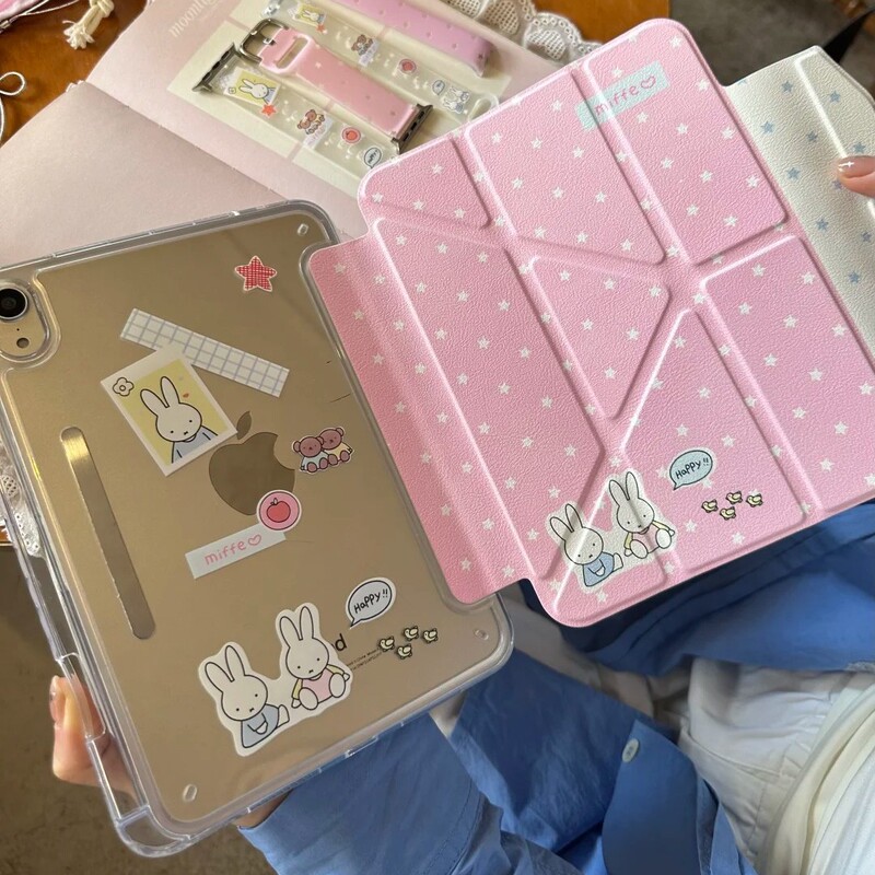 Label Miffy Rabbit Suitable for Apple iPad Tablet Protective Cover Pro Buckle Edge Sticker Air with Pen Eraser Mini 10Th Generation