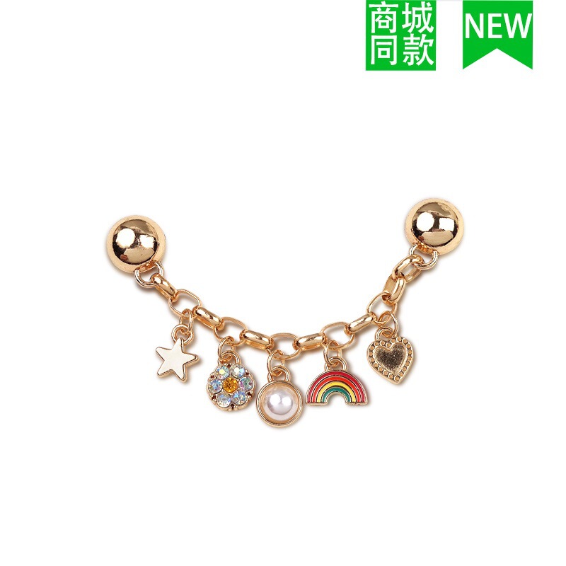 クロスボーダー卸売新しいクロックスアクセサリー靴バックル金属レターチェーン適応クロス靴花 DIY アクセサリー|undefined