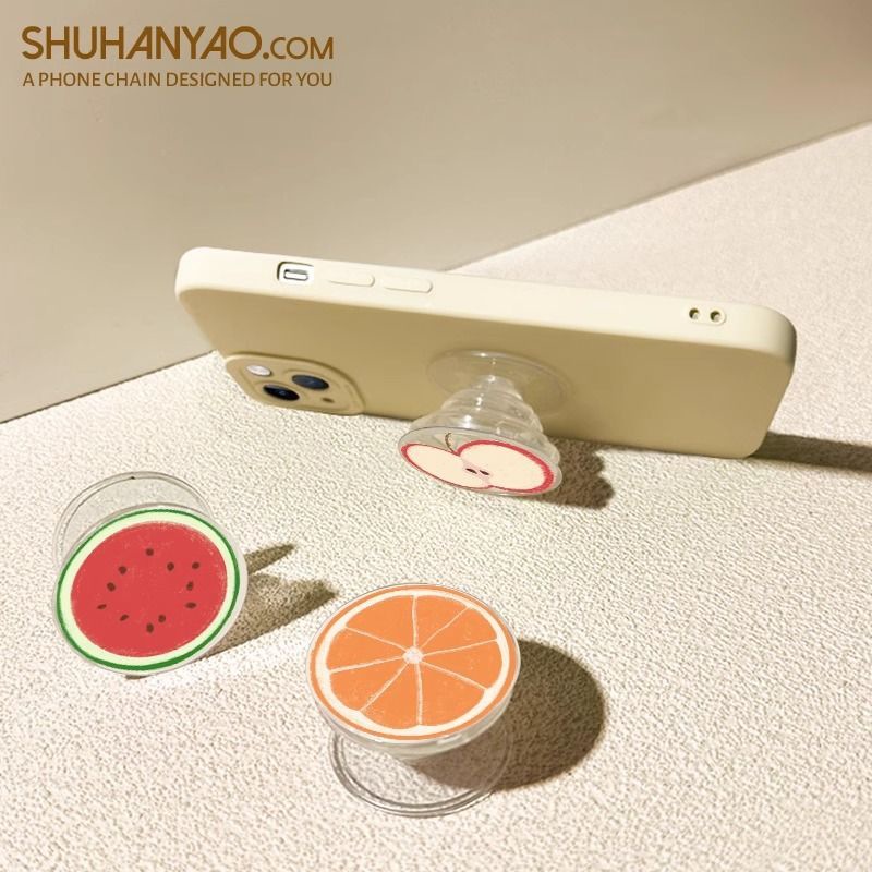 Ins fruit redondo creativo teléfono móvil airbag soporte pegado giratorio 360 telescópico perezoso persiguiendo drama escritorio