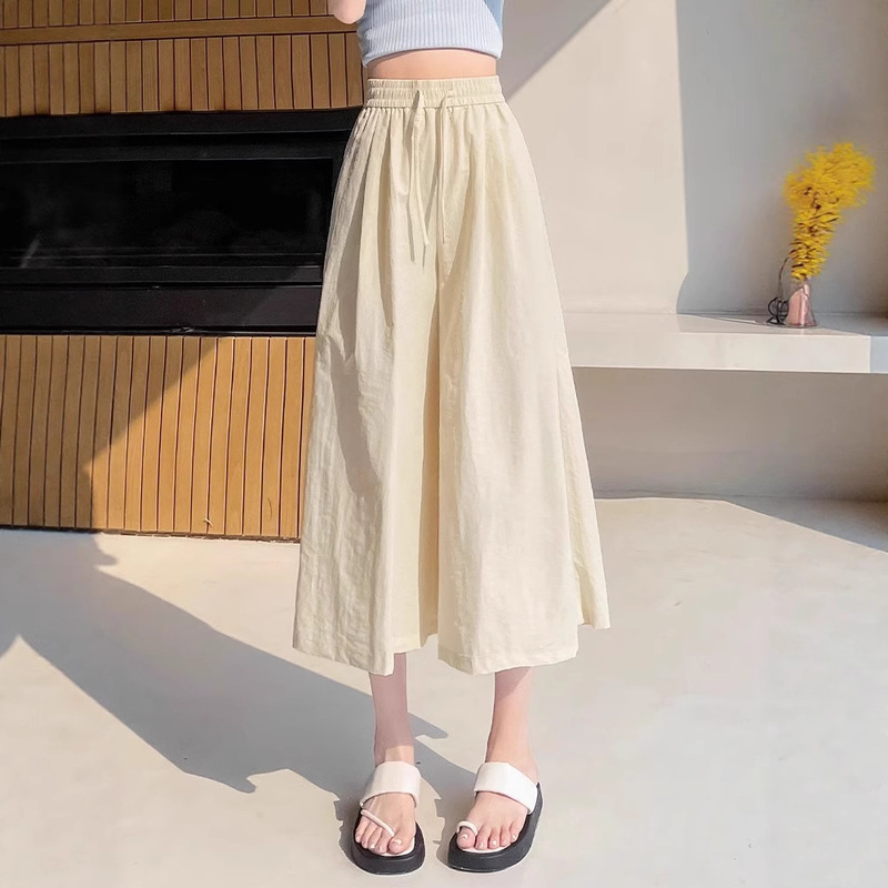 Petite Women's Drapey Ice Silk Yamamoto Skirt Pants, Summer Thin Style, 2026 New Loose Fit, Slimming Sports Wide-Leg Pants
