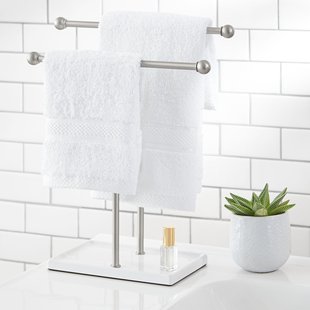 Stainless Steel Countertop Vertical Towel Rack Countertop Rag Rack Hanging Rod Kitchen Bathroom Toilet Storage Rack Di Peng