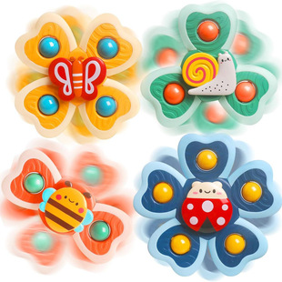 Children's Cartoon Sucker Turn Music Toy Rotating Fingertip Finger Gyro Baby Bathroom Bath Toy