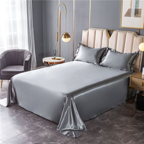Summer ice silk sheets, cool and silky single pillowcases, single and double bed sheets, student dormitory combination three-piece set