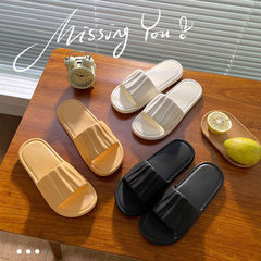 Women's Slides Outerwear, Versatile and Fashionable Home Use Lightweight Non-slip Soft Sole Bathroom Shower Slippers for Couples in Summer