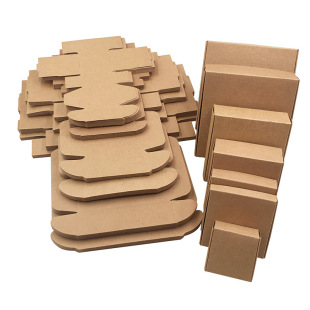 Wholesale in stock Kraft paper box Black White small paper box small jewelry paper box with window work soap packaging paper box