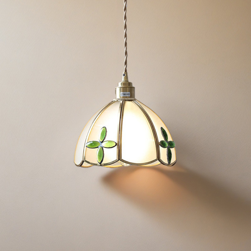 Tiffany Retro Latón Vidrio Antiguo Casa de familia junto a la cama Café Bar Restaurante Bar Salón de té Araña